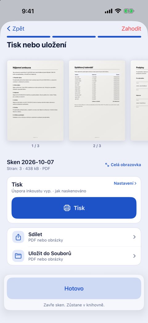 Krok Tisk nebo uložení v Papiruno s tlačítkem Tisk