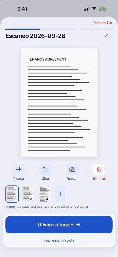 Escaneando un documento de varias páginas en Papiruno