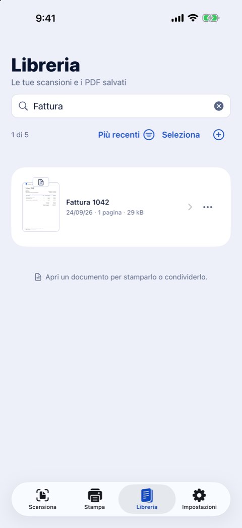 Ricerca nella libreria di Papiruno di una parola contenuta nei documenti