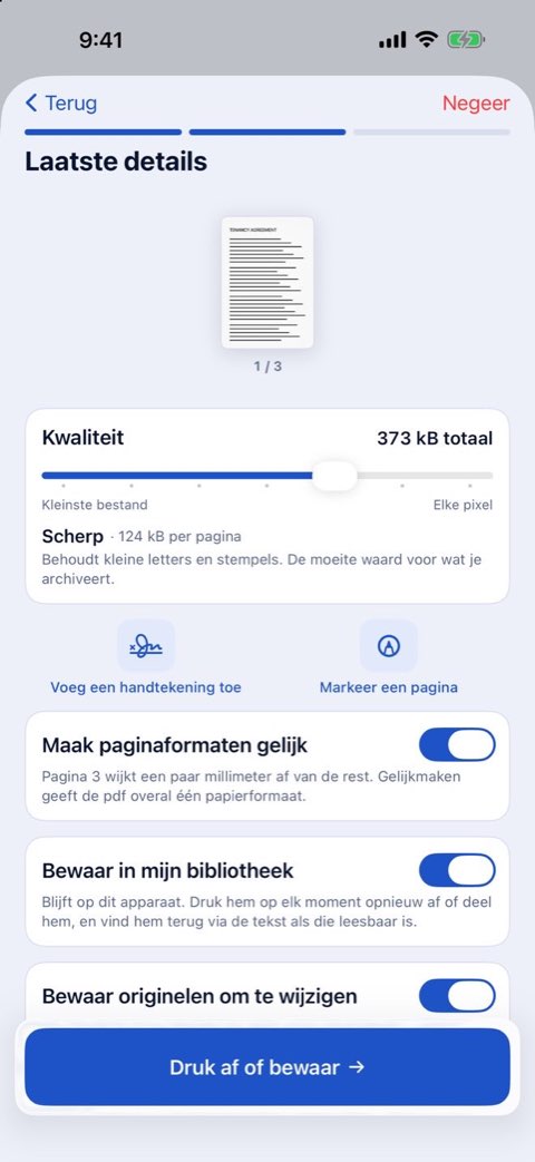 Afwerking in Papiruno: kwaliteit, een handtekening toevoegen, een pagina markeren