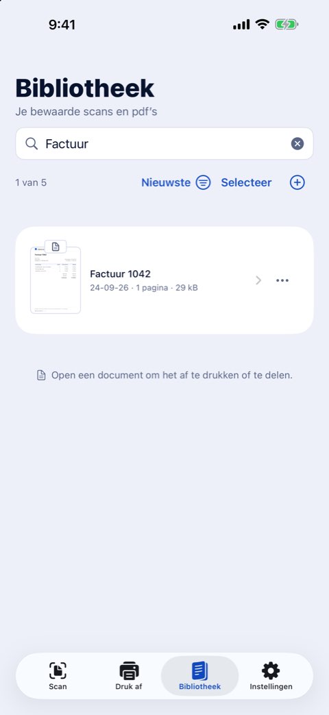 De bibliotheek van Papiruno doorzocht op een woord in de documenten