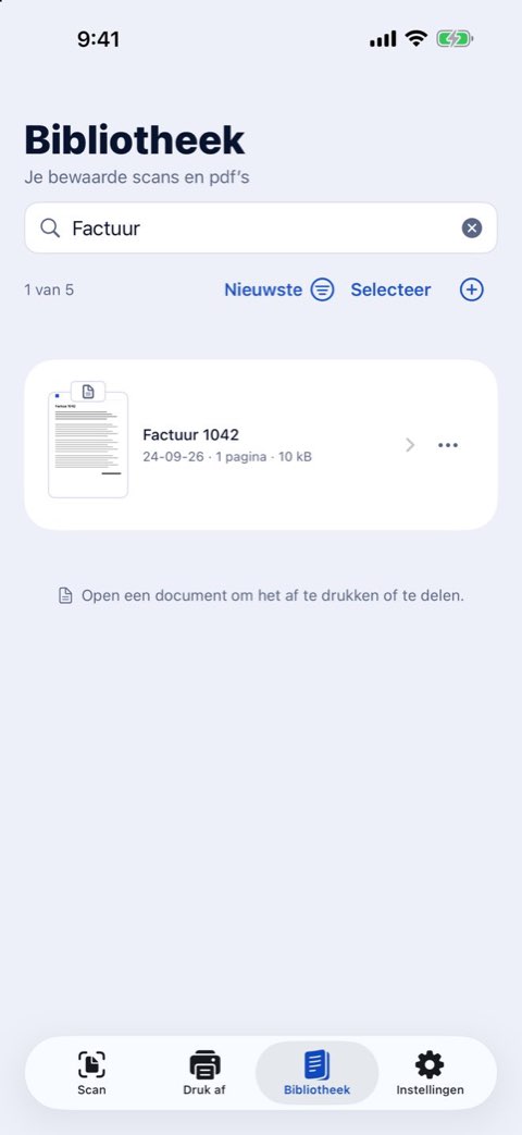 De bibliotheek van Papiruno doorzoeken op een woord in de documenten