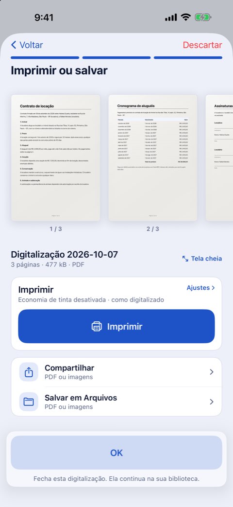 A etapa Imprimir ou salvar do Papiruno, com um botão Imprimir