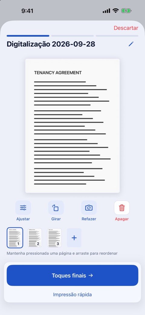 Digitalizando um documento de várias páginas no Papiruno