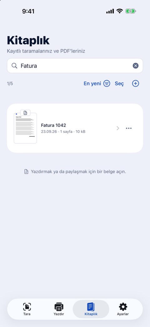 Papiruno kitaplığında belgelerin içindeki bir kelimeyle arama