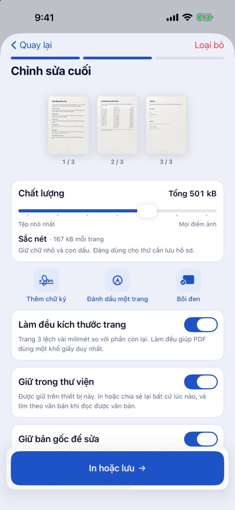 Chỉnh sửa cuối trong Papiruno: chất lượng, thêm chữ ký, đánh dấu một trang, bôi đen