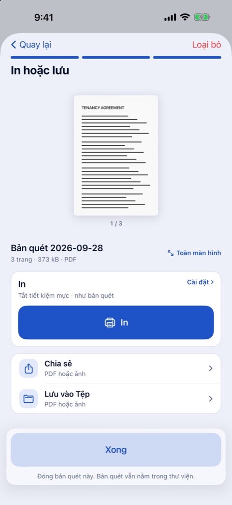 Bước In hoặc lưu của Papiruno với nút In